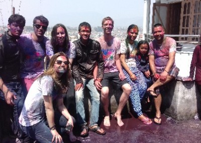 Group of volunteers Holi festival India