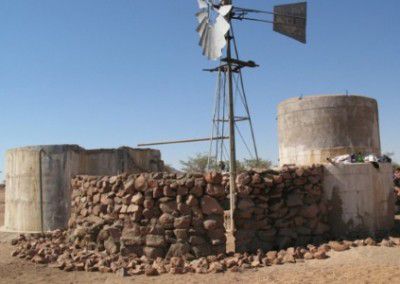 wall and windmill Namibia