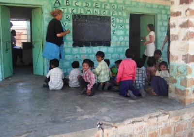 ABC's on the wall Child Development Volunteering in India