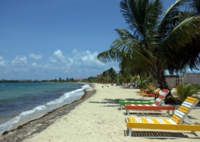 Beach scene music access Belize