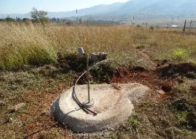 Cemented water pipe at pre-school Building Project Swaziland