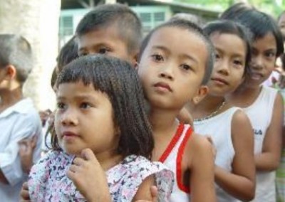 Children in line Work in an Orphanage in the Philippines
