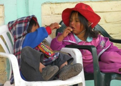 Children snacking rural public health Ecuador