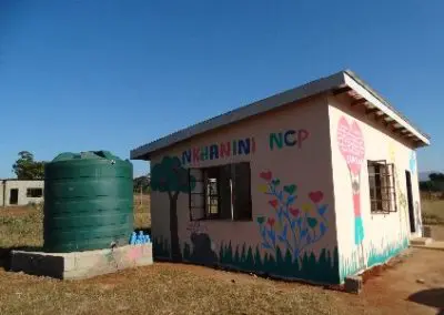 Finished preschool and jojo stand volunteer building project Swaziland