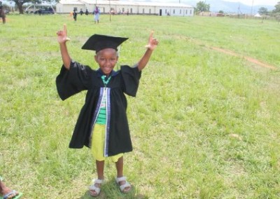 Graduating little girl Day Care Centre for HIV AIDS Orphans in Swaziland