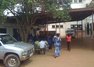 Group sat outside Clinical Medical Placements in Ghana