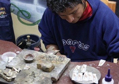 In the workshop Inca jewellery making cooperative Peru