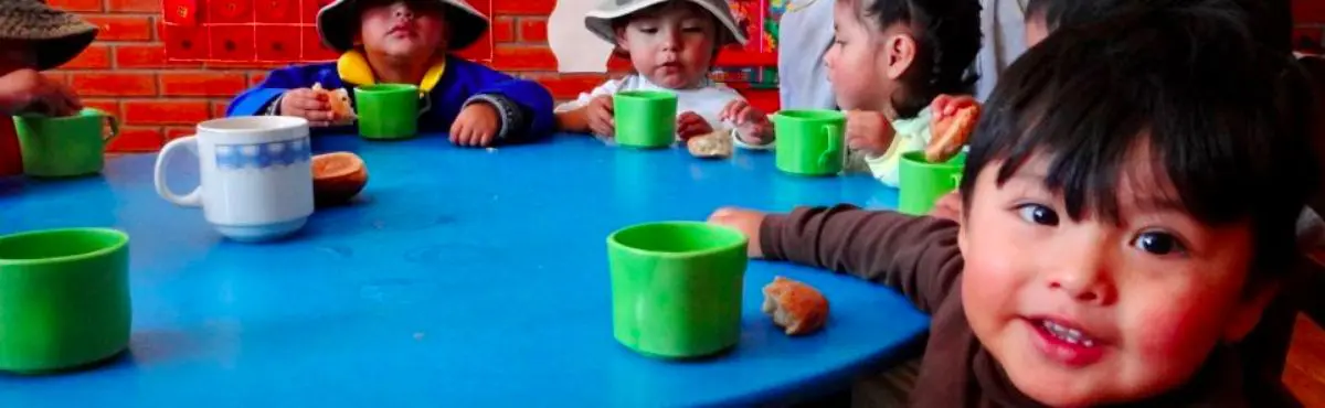 Kids breakfast Community Nutrition project in Bolivia
