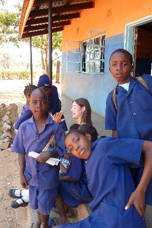 Kids posing Teaching and Community Work in Zambia