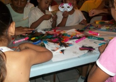 Mask making dance therapy Belize