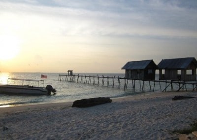On beach coral reef conservation and diving in Borneo