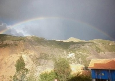 Rainbow over cliff veterinary internship Bolivia