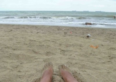 Relaxing on beach turtle and marine conservation Ecuador