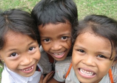 Smiling kids Building and Garden Volunteer in Cambodia