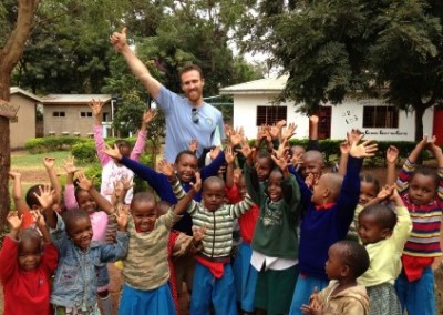 Teacher with kids Rural Volunteer Teaching in Tanzania