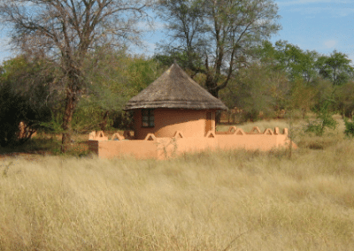 Thatched roof hut wildlife and community internship South Africa