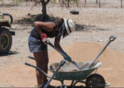 Volunteer digging work Namibia
