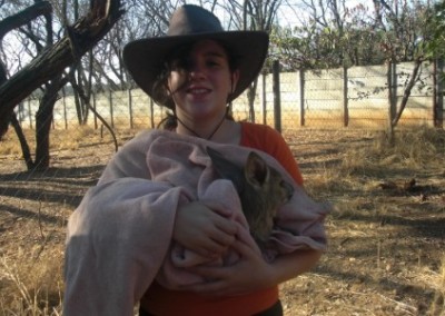 Volunteer holding animal Prevet Wildlife Rescue and Rehabilitation in Zimbabwe