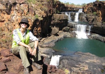 Volunteer sat near pool environmental conservation in Australia