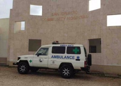 ambulance outside hospital in Belize