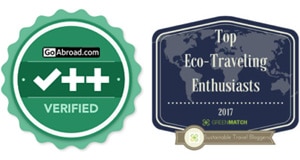 GoAbroad.com Verified logo and Top Eco-Traveling Enthusiasts logo