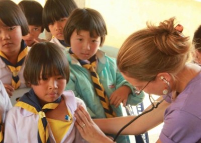 Doctor and children Medical Internship at a District Hospital in Chiang Mai in Thailand