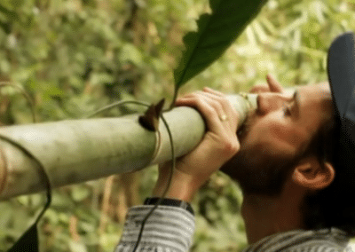 Drinking from vine environmental conservation Peru