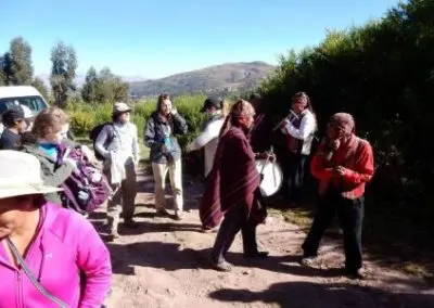 Group stood outside Healthy Kitchens Peru