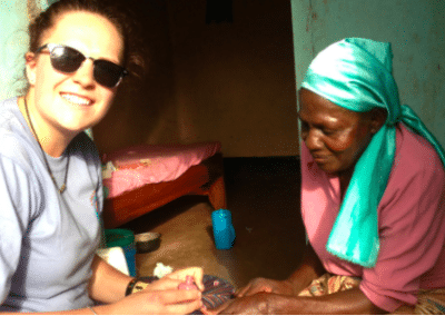 Painting nails Public Health Volunteering in Tanzania