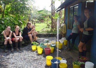 Ready to feed the animals wildlife rescue Ecuador