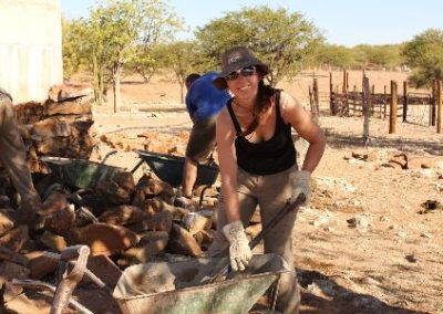 Smiling volunteer Elephant and Water Access project Namibia