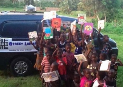 Street library van and children Mobile Literacy Development in Ghana