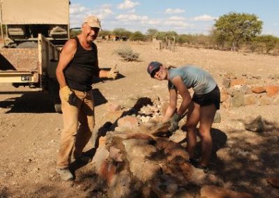 Two volunteers Elephant and Water Access project Namibia