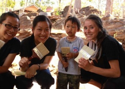 Volunteers and children NGO Development Internship in Chiang Mai in Thailand