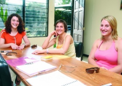 Volunteers in classroom sea turtle conservation Costa Rica