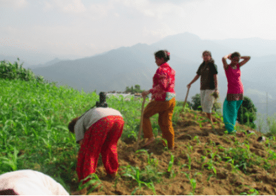 Rebuilding life in Nepal after the 2015 earthquake digging activities