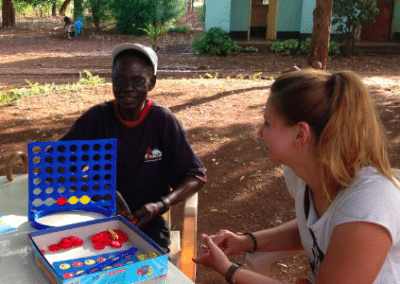 Playing games with volunteer Public Health Volunteering in Tanzania