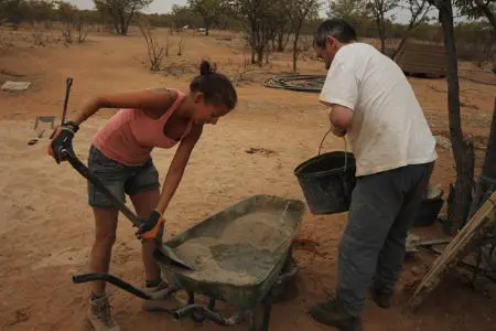 Wheelbarrow Elephant and Water Access project Namibia