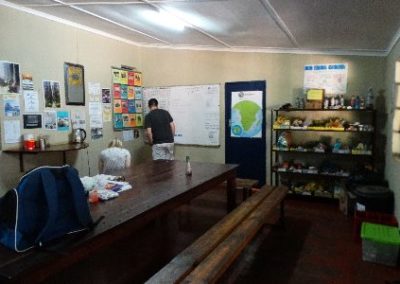 Dining area backpackers Zambia