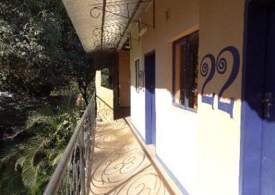 Upstairs rooms at backpackers Zambia