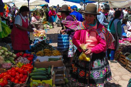Lady in the market Peru buy local