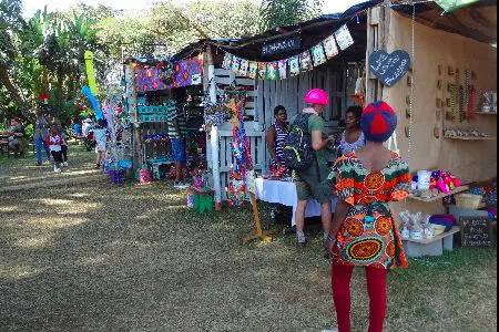 Buy local at the marketplace at bush fire festival Swaziland