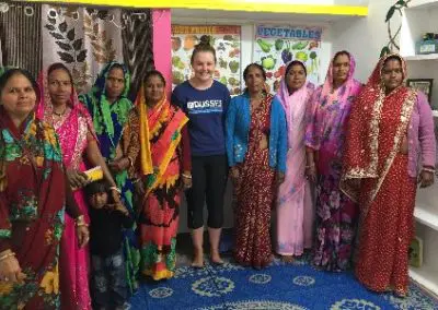 Volunteer with group of women women's empowerment Volunteering for 16 and 17 year olds in India
