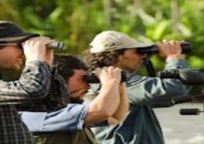 Environmental Conservation Internship in Peru internship group looking through binoculars