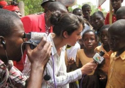 Participant interviewing students