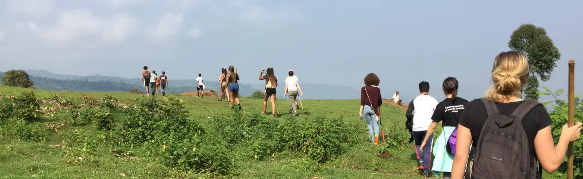 Uganda participants trekking