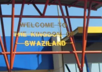 Welcome to the Kingdom of Swaziland yellow signage