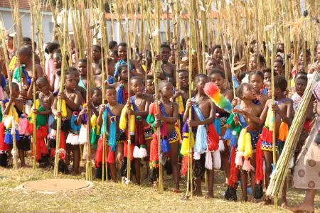 Children with reeds eSwatini