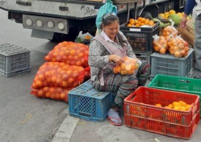 Woman selling oranges Ecuador