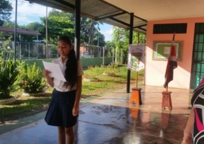 Student giving a presentation